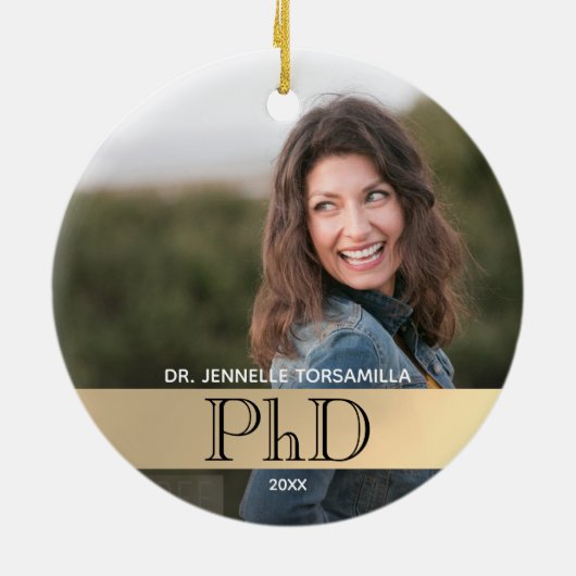 Gold Photo PhD-Afstuderen Keramisch Ornament (Achterkant)