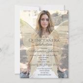 Gold Photo Quinceanera Magnetische Uitnodiging (Voorkant)