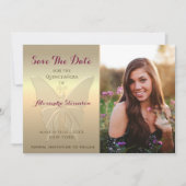 Gold Photo Quinceanera Save The Date (Voorkant)