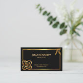 Gold Pi Icons Symbool Border Wiskunde Tutor Visitekaartje (Staand voorkant)