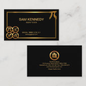 Gold Pi Icons Symbool Border Wiskunde Tutor Visitekaartje (Voorkant / Achterkant)