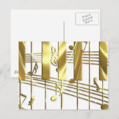 Gold Piano-toetsenbord Briefkaart (Voorkant / Achterkant)