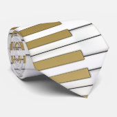 Gold Piano-toetsenbord Stropdas (Opgerold)