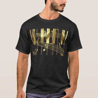 Gold Piano-toetsenbord T-shirt