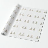 Gold Pine-kerstboom Cadeaupapier (Uitgerold)