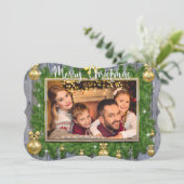 Gold Pine-Lijst op Planks Fancy, foto Feestdagenkaart (Staand voorkant)