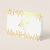 Gold Pine lijst Wintervakantie wensen Foto Folie Kaarten (Voorkant)