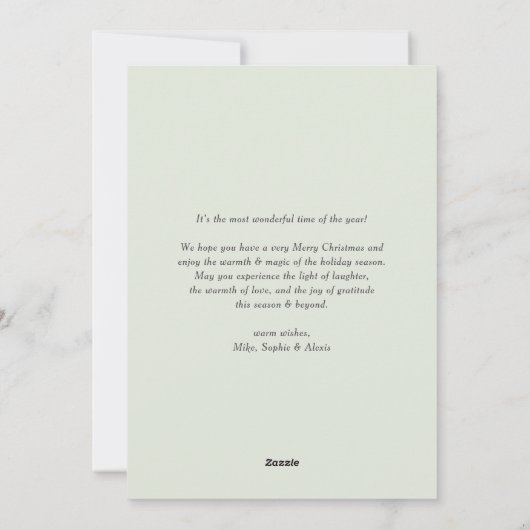 Gold Pine Needles Wreatry-kerstfoto Feestdagenkaart (Achterkant)