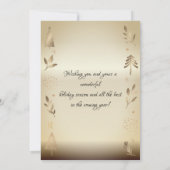 Gold Pine Tree Branch Foto Vrolijk Kerstfeest (Achterkant)