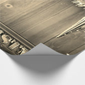 Gold Pine Tree Branches, Ornamenten, houtvakantie Cadeaupapier (Hoek)