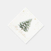 Gold & Pine Tree Christmas Servet (Hoek)