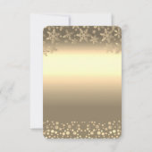 Gold Pine Tree, Stippen Sneeuwvlokken kerstfeest Kaart (Achterkant)