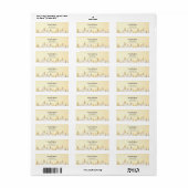 Gold Pine Trees Christmas Retour Adres Labels (Full Sheet)