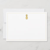 Gold Pineappel Note Card Notitiekaartje (Voorkant)