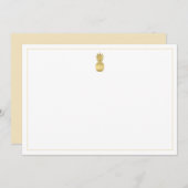 Gold Pineappel Note Card Notitiekaartje (Voorkant / Achterkant)