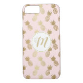 Gold Pineappel Pattern & Monogram Case-Mate iPhone Case (Achterkant)