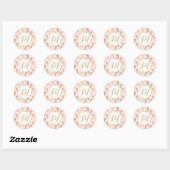 Gold Pineappel Pattern & Monogram Ronde Sticker (Vel)
