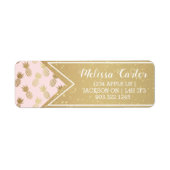Gold Pineappel Pattern & Ribbon Etiket (Voorkant)