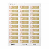 Gold Pineappel Pattern & Ribbon Etiket (Full Sheet)