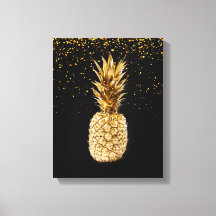 Gold Pineapple Canvas afdrukken