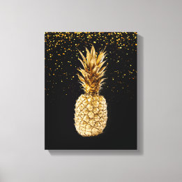 Gold Pineapple Canvas afdrukken