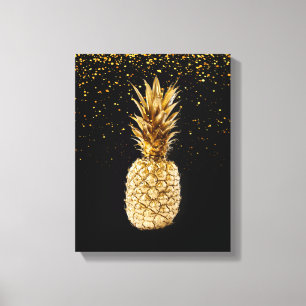 Gold Pineapple Canvas afdrukken