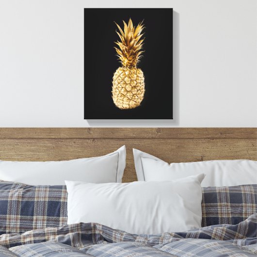 Gold Pineapple Canvas afdrukken (Insitu (Slaapkamer))