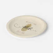Gold Pineapple Cream Tropical Elegant Wedding Papieren Bordje (Gekanteld)