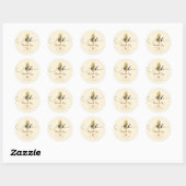 Gold Pineapple Cream Tropical Elegant Wedding Ronde Sticker (Vel)