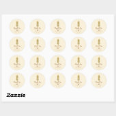 Gold Pineapple Cream Tropical Elegant Wedding Ronde Sticker (Vel)