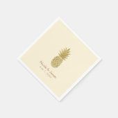 Gold Pineapple Cream Tropical Elegant Wedding Servet (Hoek)