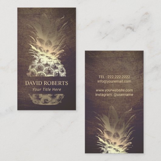  Gold Pineapple Event Planning Catering Visitekaartje (Voorkant / Achterkant)