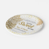 Gold Pineapple Home Sweet Home Housewarming Papieren Bordje (Gekanteld)