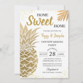 Gold Pineapple Home Sweet Home Housewarming Party Kaart (Voorkant)