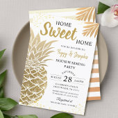Gold Pineapple Home Sweet Home Housewarming Party Kaart