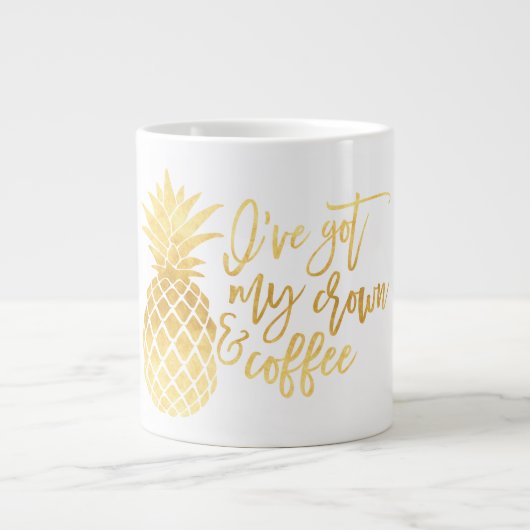 Gold Pineapple Jumbo Mok (Voorkant)