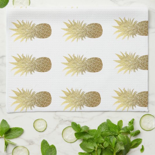 Gold Pineapple Kitchen Towel Theedoek (Gevouwen)