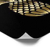 GOLD PINEAPPLE-kunstafdruk Poster (Hoek)