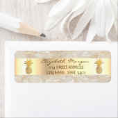 Gold Pineapple Marble Striped Address Label (Insitu)