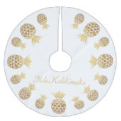 Gold Pineapple Mele Kalikimaka Hawaiian Kerstmis Kerstboom Rok (Voorkant)