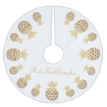 Gold Pineapple Mele Kalikimaka Hawaiian Kerstmis