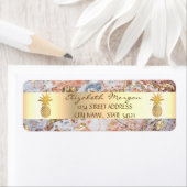 Gold Pineapple Ombre Marble Striped Etiket (Insitu)