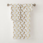 Gold Pineapple Pattern Bad Handdoek (Insitu)