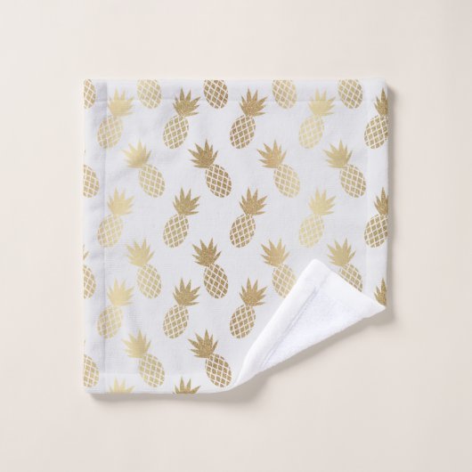 Gold Pineapple Pattern Bad Handdoek (Wasdoekje)