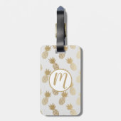 Gold Pineapple Pattern Bagagelabel (Achterkant verticaal)