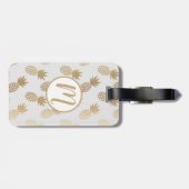 Gold Pineapple Pattern Bagagelabel (Achterkant horizontaal)