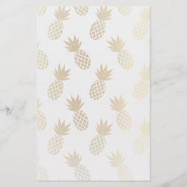 Gold Pineapple Pattern Briefpapier