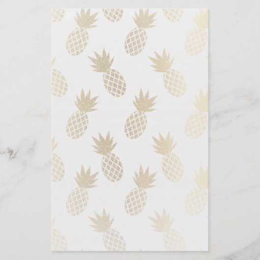 Gold Pineapple Pattern Briefpapier (Voorkant)