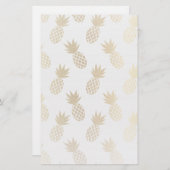 Gold Pineapple Pattern Briefpapier (Voorkant / Achterkant)