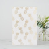 Gold Pineapple Pattern Briefpapier (Staand voorkant)
